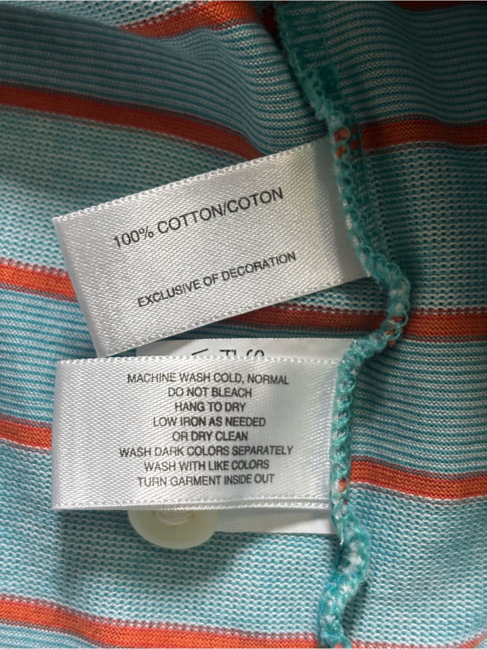 Cutter & Buck Mercerized Cotton Striped Polo 2XL Aqua Coral Golf Shirt #652 - Picture 5 of 8